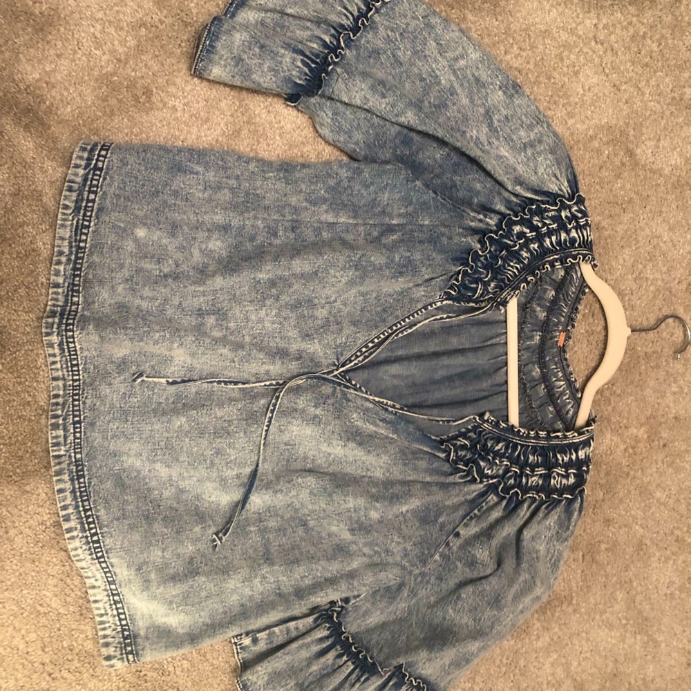 Free People Denim Blouse